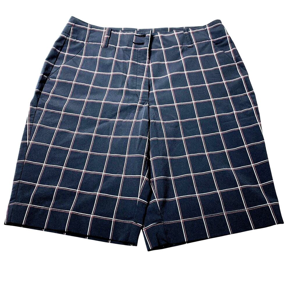 Kate Lord Shorts Womens 6 Black White Stripes Stretch Bermuda Golf Tennis